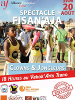 Spectacle Fisan'Aja - clowns & jongleurs - Vakok'Arts Trano Tuléar