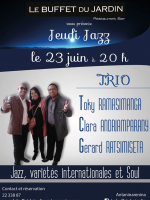 Trio Toky Ramasimanga, Clara Andriamparany & Gérard Ratsimiseta - Jeudi Jazz - Buffet du Jardin