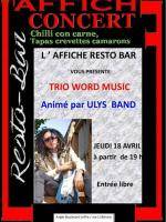 Trio world music Affiche Resto Bar Toamasina