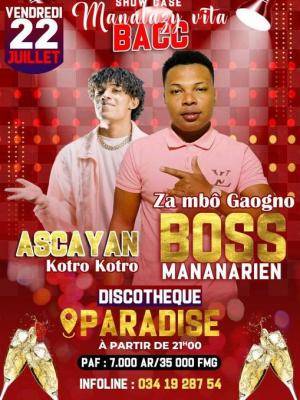 Boss Mananarien , Asca Yan - Showcase - Paradise Club Tamatave