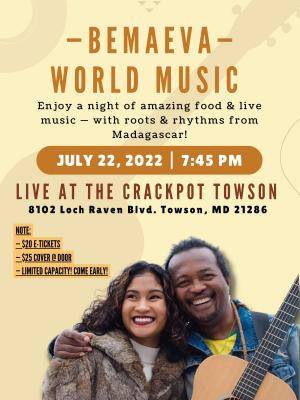 Bemaeva world music - Showcase - Crackpot Towson