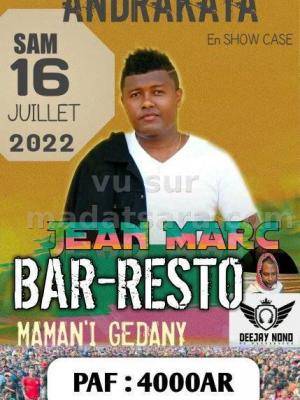 Jean Marc - Showcase - Bar Resto Maman'i Gedany