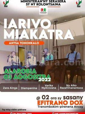 Antsa tononkalo Iarivo miakatra - Efitrano Dox Tranombokim-pirenena Anosy