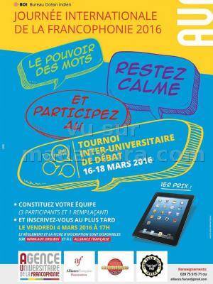 2è édition Tournoi inter-universitaire de débat - Journée Internationale de la francophonie - Alliance Française de Fianarantsoa