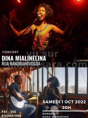 Concert Dina Mialinelina , Rija Randrianivosoa - Music Workshop Bordeaux