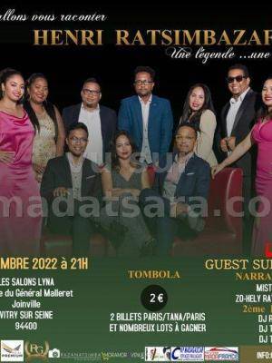 Nous allons vous raconter Henri ratsimbazafy - Diner/Soirée dansant(e) - Les Salons Lyna Vitry sur Seine