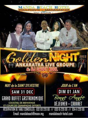 Golden night avec Ankaratra Live Groupe  - Diner/Soirée dansant(e) - Manda Beach Foulpointe