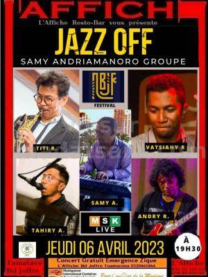 Samy Andriamanoro groupe Jazz Off - Concert Affiche Resto Bar Toamasina