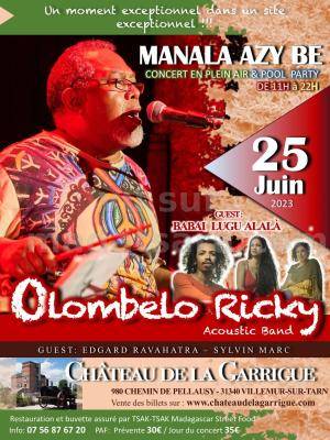 Olombelo ricky Concert en plein air & Pool party Manala azy be - Château de la Garrigue Villemur-sur-Tarn