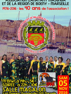 40 ans de l'association Zanatany Majunga et de la région de Boeny Marseille - Salle Magalon marseille