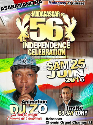 56 independence celebration avec Dj Zo et DJ Jay Tony - Salle 1219 Le Lignon Suisse
