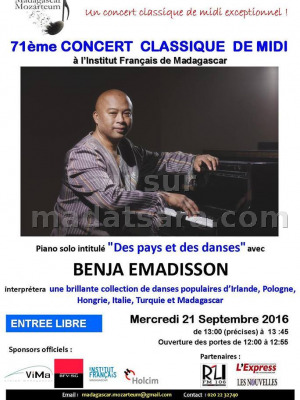 71è concert classique de midi avec Benja Emadisson IFM - Institut Français de Madagascar‍