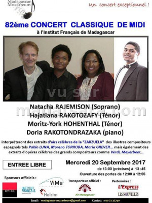 82ème concert classique de Midi à IFM - Institut Français de Madagascar‍