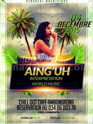 Aing'Uh interprétation World music au Chillout Café Ambondrona