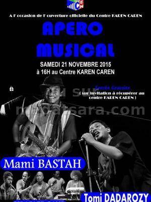 Apero musical avec Mami bastah, Bira Jazz'Band et Tomi Dadaraozy au Centre Karen Caren
