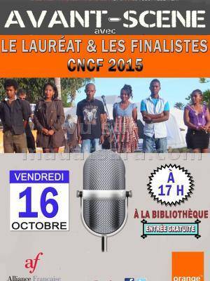 Avant-scène avec le Lauréat et les finalistes CNCF 2015 à la Bibiothèque de l'Alliance Française