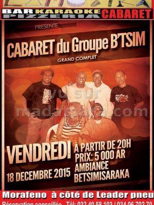Cabaret du groupe B'Tsim à La Mozika Bar Karaoke Pizzeria Morafeno