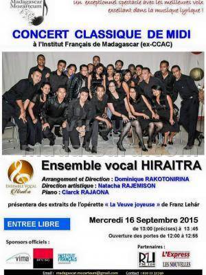 Concert classique de Midi à l'IFM avec l'ensemble vocal HIRAITRA