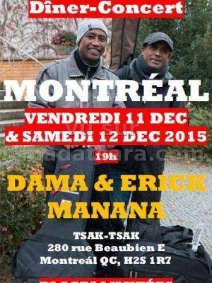 Dama & Erick Manana Diner-concert à Montréal