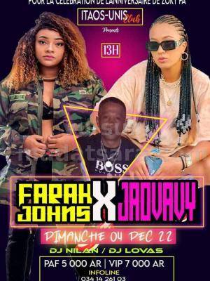 Farah John's, Jaovavy Concert Itaos-Unis club