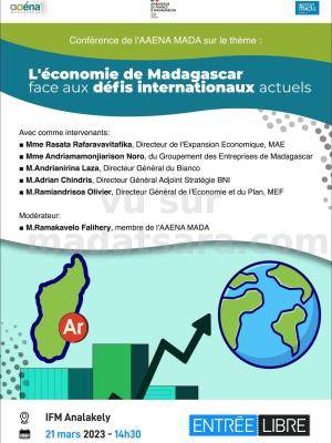 L'économie de Madagascar face aux défis internationaux actuels  Conférence / Projection débat IFM - Institut Français de Madagascar