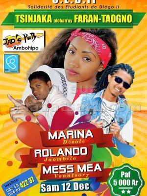 Marina, Rolando t Mess Mea - Tsinjaka alohan'ny fara-taogno SEDII au Jao's Pub