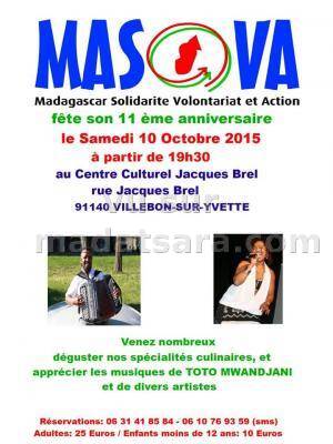 Masova fête son 11è anniversaire au Centre Culturel Jacques Brel Villebon Sur Yvette