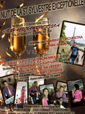 Nuit de la St Sylvestre exceptionelle à l'Espace Nambinintsoa Talatamaty animée par Nini Kiaka et Nambints'Orchestra