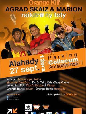 Orange klif avec Agrad Skaiz & Marion raikitra ny fety au Parking Coliseum Antsonjombe