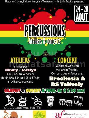 Percussions Ateliers et concerts à l'Alliance Française d'Antsiranana