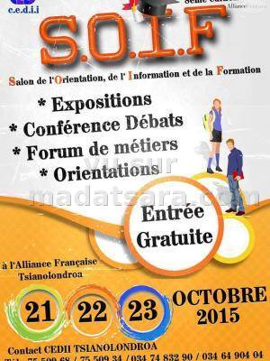 S.O.I.F Salon de l'orientation et de l'Information et de la Formation à l'Alliance Française Tsianolondroa