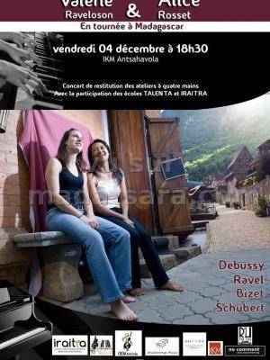 Valérie Raveloson & Alice Rosset en tournée à Madagascar au IKM Antsahavola