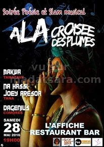 A la croisée des plumes - Soirée poésie et Slam musical à l'Affiche Restaurant Bar Tamatave