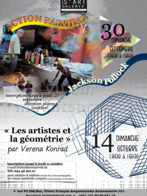 Action painting - "Les artistes et la géométrie" par Verena Konrad - Is'Art Galerie‍