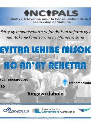 Adihevitra lehibe misokatra hoan'ny rehetra Tranompokonolona Analakely