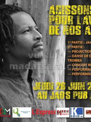 Agissons nous pour l'avenir de nos arts
1ere partie : Jah Steve
2e partie : projection d'extrait d