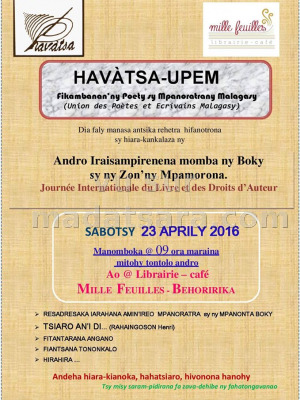 Andro iraisampirenena momba ny Boky sy ny Zon'ny Mpamorona - Librairie café Mille Feuilles Behoririka