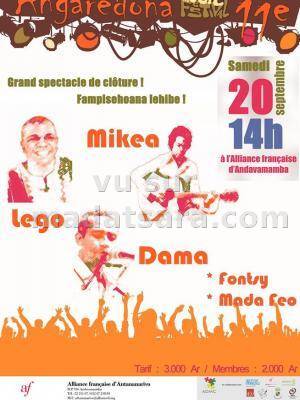 Angaredona 11e édition Grand spectacle de cloture avec Mikea, Lego et Dama à l'Alliance Française