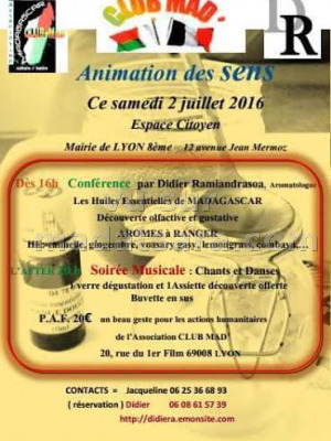 Animation des sens - conférence par Didier Ramiandrasoa - Espace citoyen Mairie de Lyon 8ème