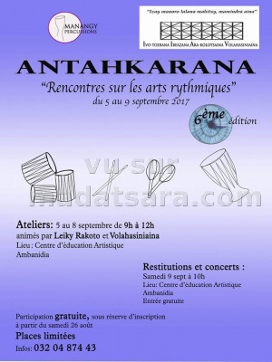 Antahkarana - Rencontres sur les arts rythmiques - 6ème édition - Centre d'Education Artistique Ambanidia