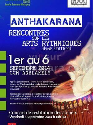 Anthakarana - Rencontres sur les arts rythmiques 3ème édition au CGM Analakely
