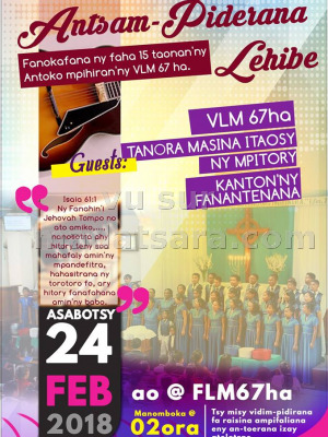 Antsam-piderana lehibe - VLM 67HA‍ , Tanora Masina Itaosy‍ , Ny Mpitory‍ , Kanton'ny Fanantenana FLM 67Ha‍