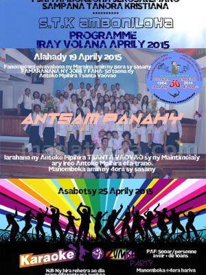 Antsam-panahy STK Amboniloha Programme iray volana aprily 2015 FJKM Amboniloha Jerosalemako