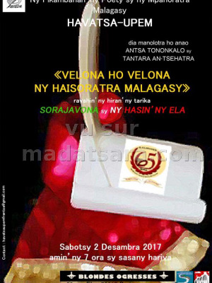 Antsan-tononkalo "Velona ho velona  ny haisoratra malagasy" - Blondes Ogresses Montmartre Paris‍