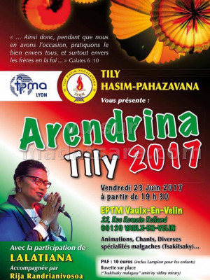 Arendrina tily 2017 - Espace Protestant Theodore Monod - Vaulx-en-velin‍ avec Lalatiana‍