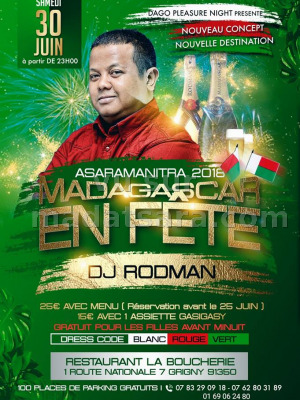 Asaramanitra 2018 avec DJ Rodman‍ - Restaurant La Boucherie Grigny