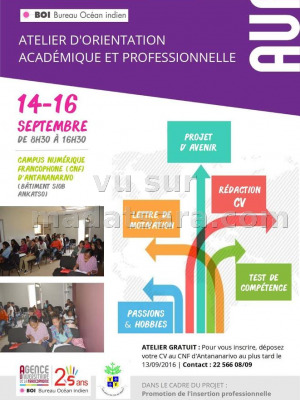 Atelier d'Orientation académique et professionnelle - Campus numérique francophone d'Antananarivo