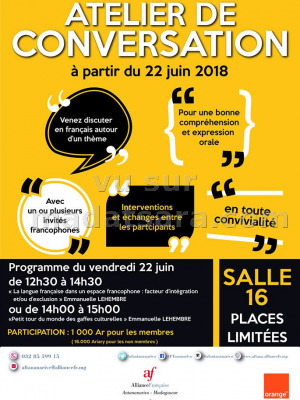 Atelier de conversation - AFT - Alliance Française d'Antananarivo‍