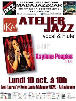 Atelier Jazz vocal & flute avec Kaylene Peoples (USA) IKM Ivon-toeran'ny Kolontsaina Malagasy‍