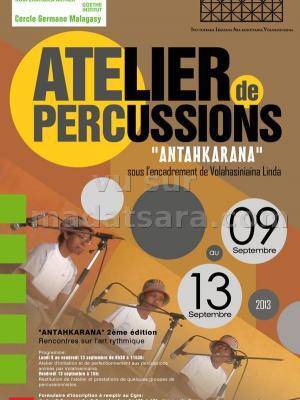 Atelier de percussions Antahkarana 2ème édition animé par Volahasiniaina Linda au CGM